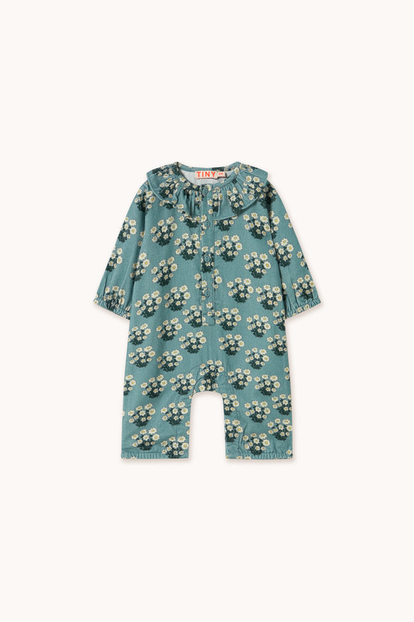 White Bouquet One-Piece | Teal