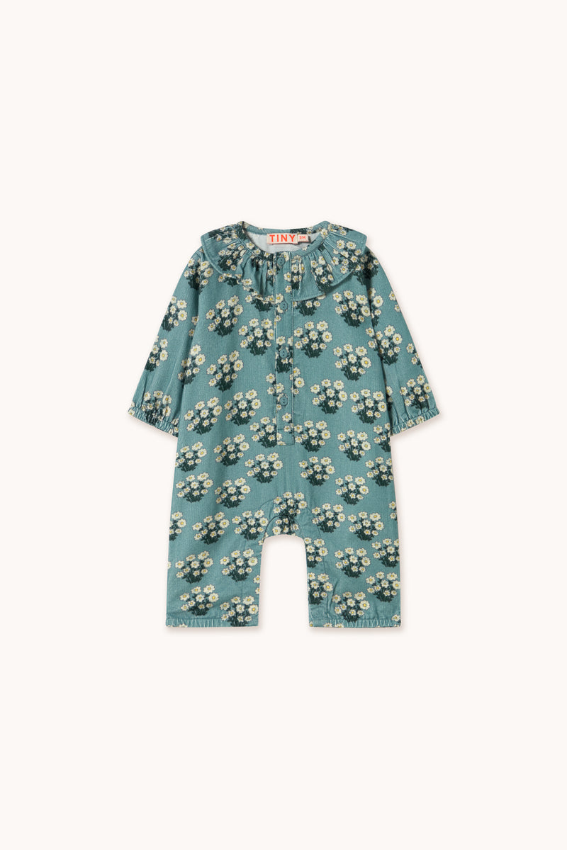 White Bouquet One-Piece | Teal