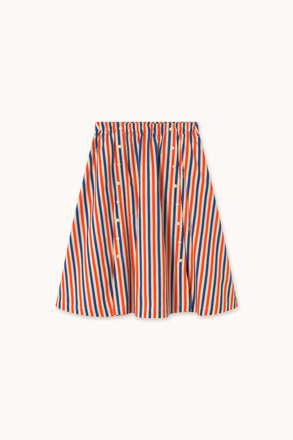 Stripes Woven Long Skirt | Summer Red