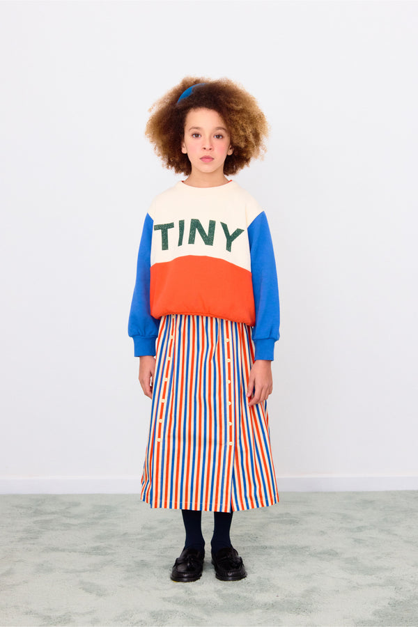 Stripes Woven Long Skirt | Summer Red