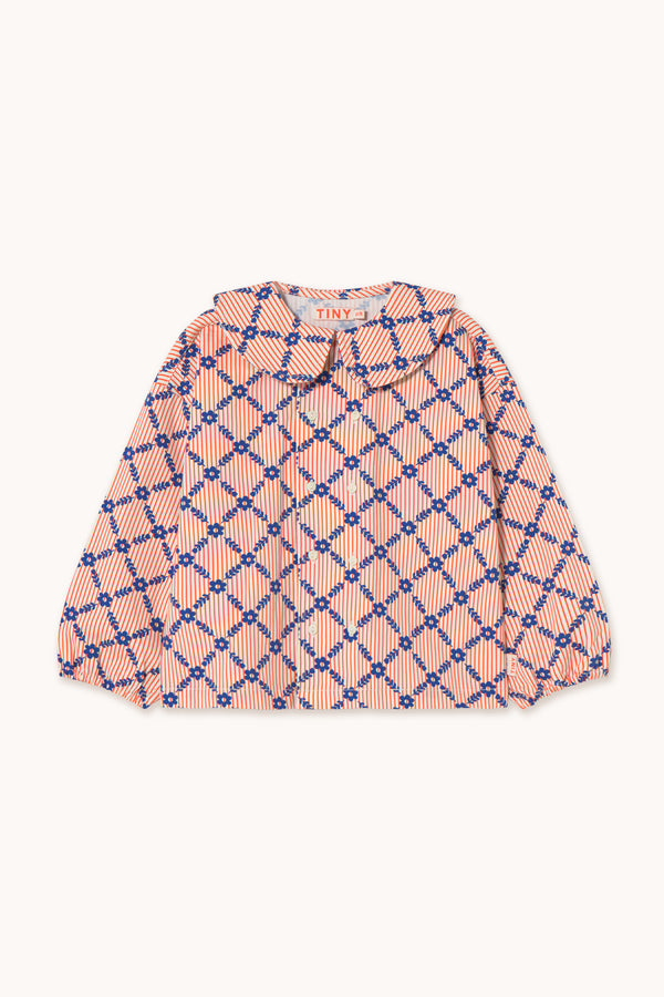 Flower Grid Shirt | Light Cream