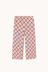 Flower Grid Woven Pant | Light Cream