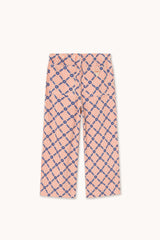 Flower Grid Woven Pant | Light Cream
