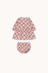 Flower Grid Baby Set | Light Cream