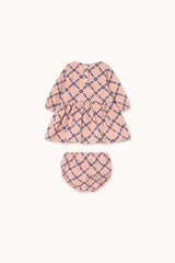 Flower Grid Baby Set | Light Cream