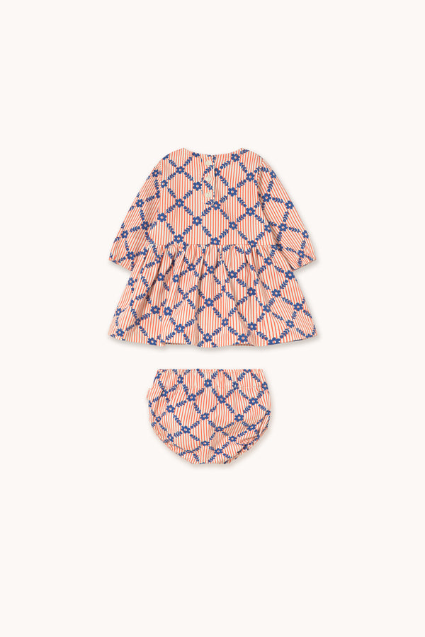 Flower Grid Baby Set | Light Cream