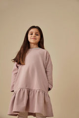 Long-sleeved Frill Dress | Berry