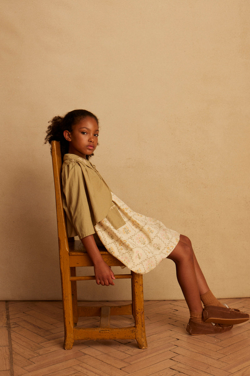 Ada Dress Set | Cabin Quilt Floral Cream/Sage | Marigold Modern Kids 