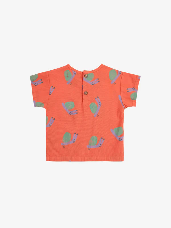 Baby Funny Snail all over woven blouse | Red