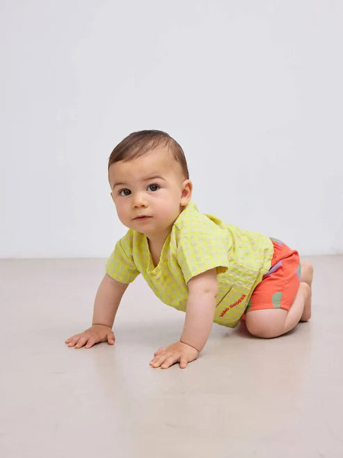 Baby Funny Snail all over woven shorts | Red