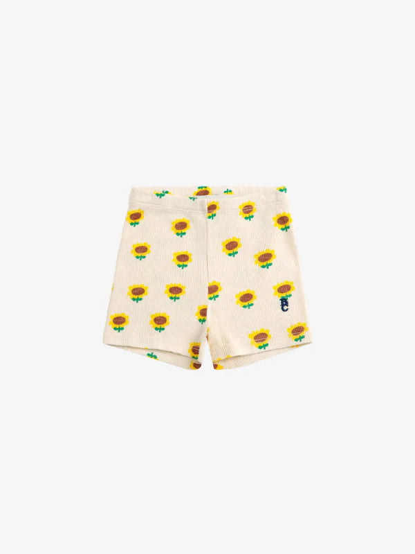 Baby Sunflower all over short leggings | Beige