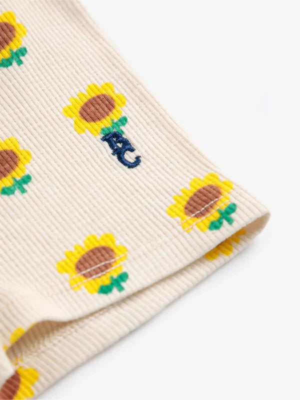 Baby Sunflower all over short leggings | Beige