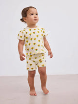 Baby Sunflower all over short leggings | Beige