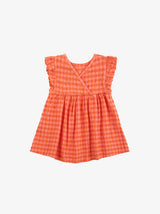 Baby Vichy woven dress | Coral Pink