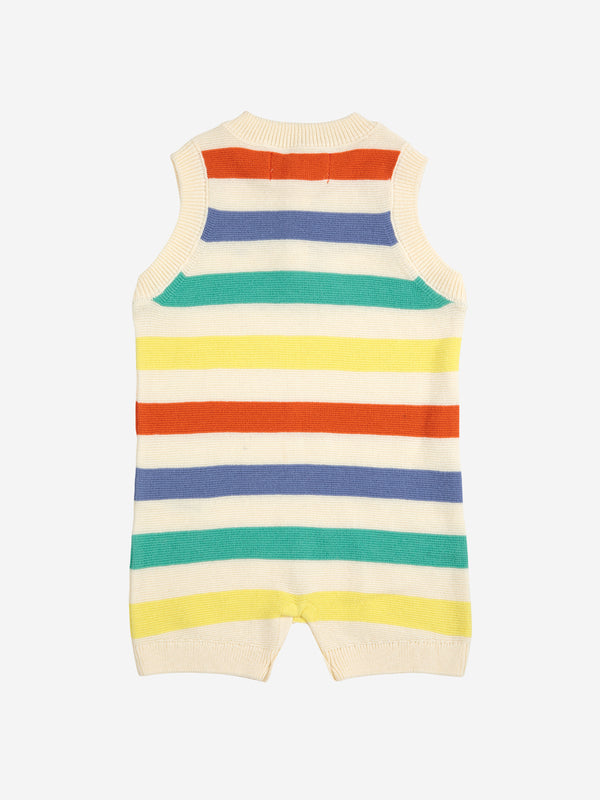 Baby Multicolor Knitted Playsuit | Multicolor