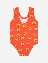 Baby Sunflower all over swimsuit | Red