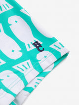 Baby Lucky Fish all over square cut swim shorts | Light Green