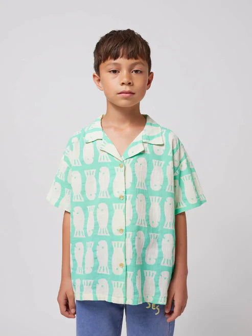 Lucky Fish all over woven shirt | Light Green