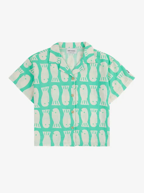 Lucky Fish all over woven shirt | Light Green