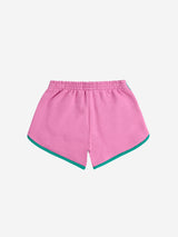 Pink color block shorts | Fuchsia