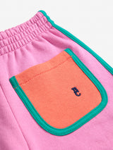 Pink color block shorts | Fuchsia