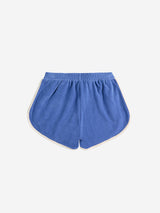 Smiling color block terry cloth shorts | Blue