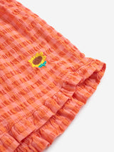 Vichy ruffle woven shorts | Fuchsia