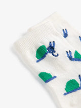 Baby Funny Snail all over short socks | Offwhite