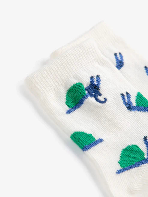 Baby Funny Snail all over short socks | Offwhite