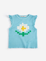 Pixel Daisy Ruffled Top