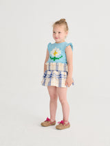 Pixel Daisy Ruffled Top