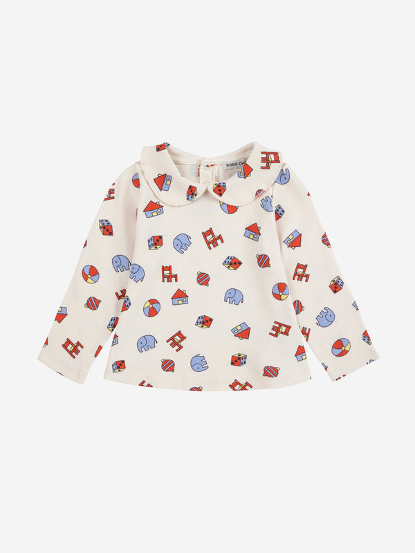 Toys all over collar T-shirt | White