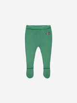 Race Car Knitted Footed Leggings | Light Green