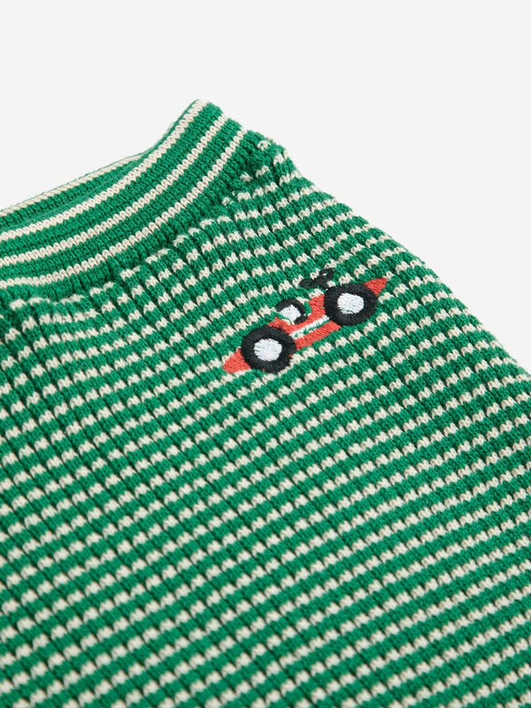 Race Car Knitted Footed Leggings | Light Green