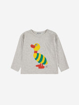 Striped Duck T-shirt | Light Heather Grey