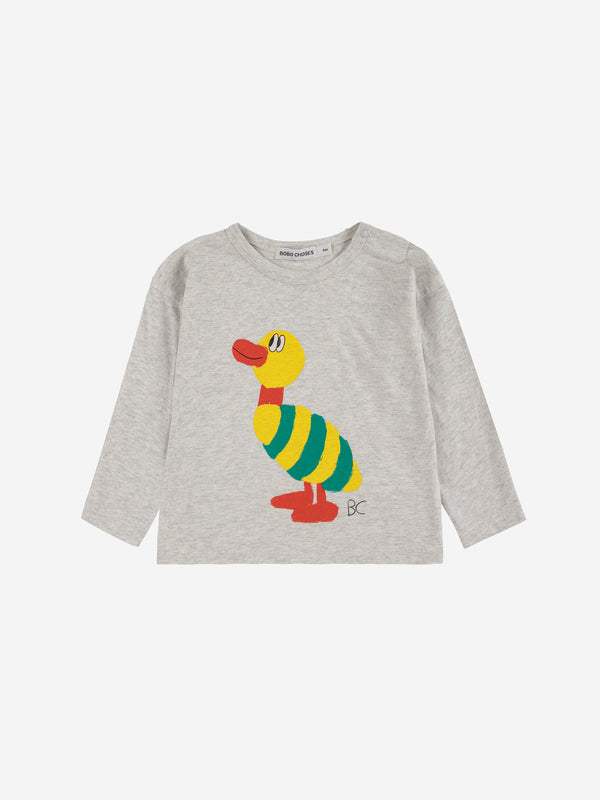 Striped Duck T-shirt | Light Heather Grey