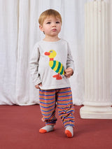 Striped Duck T-shirt | Light Heather Grey