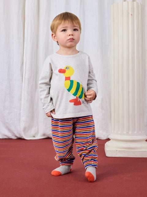 Striped Duck T-shirt | Light Heather Grey