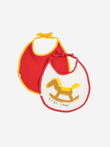Rocking Horse Bib Set | Red