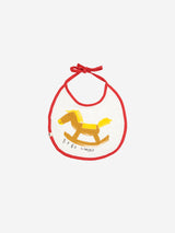 Rocking Horse Bib Set | Red