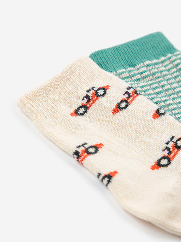 Race Car all over short socks pack