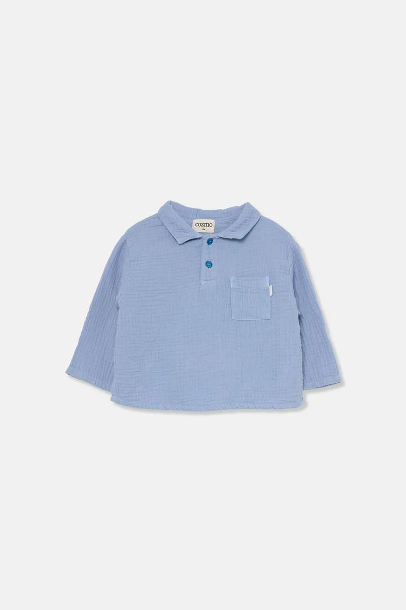 Textured Baby Shirt | Soft Blue