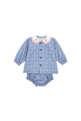 Catherina Embroidered Blouse and Bloomer Set