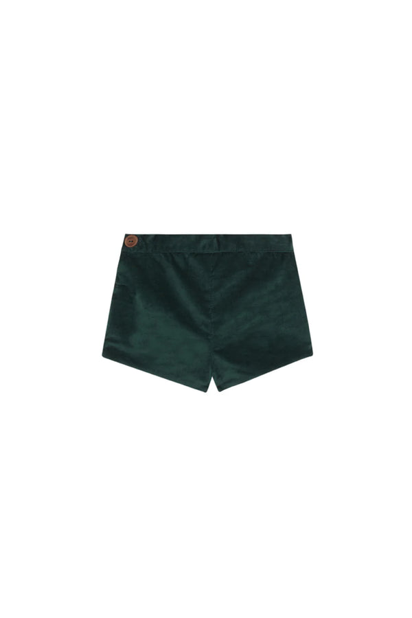 Green Antique Velvet Short Pants Baby