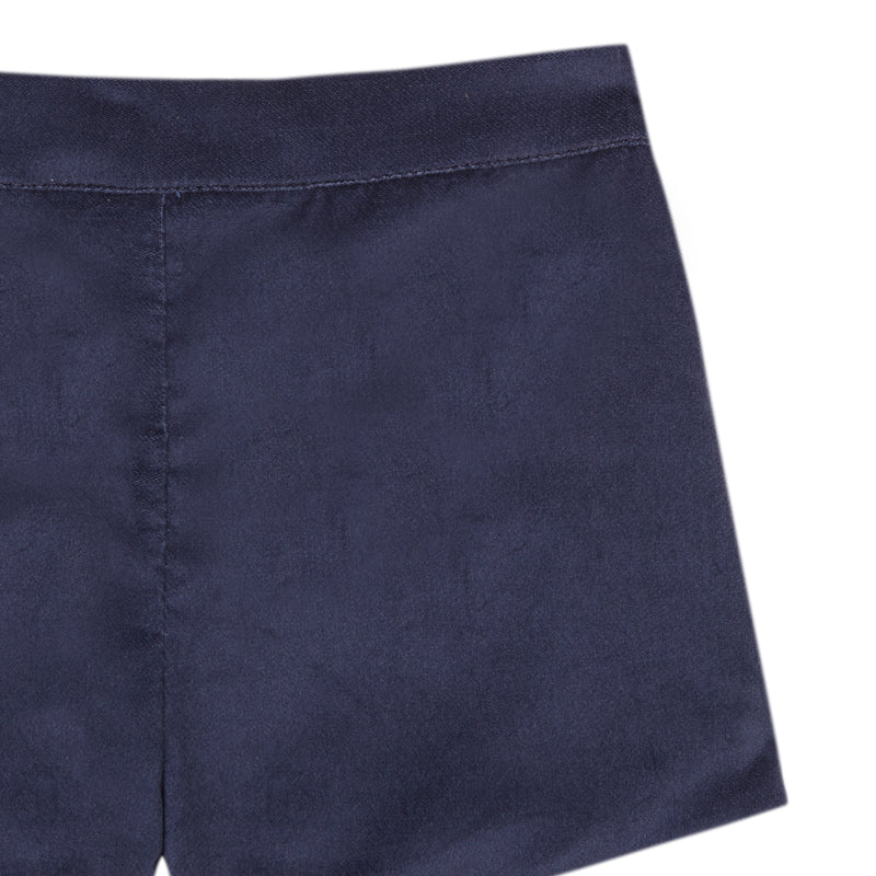 Cobalt Blue Velvet Shorts