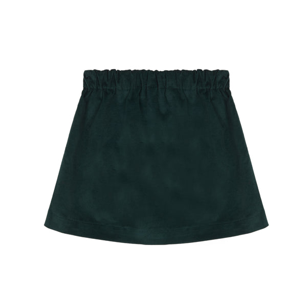 Green Antique Velvet Mini Skirt