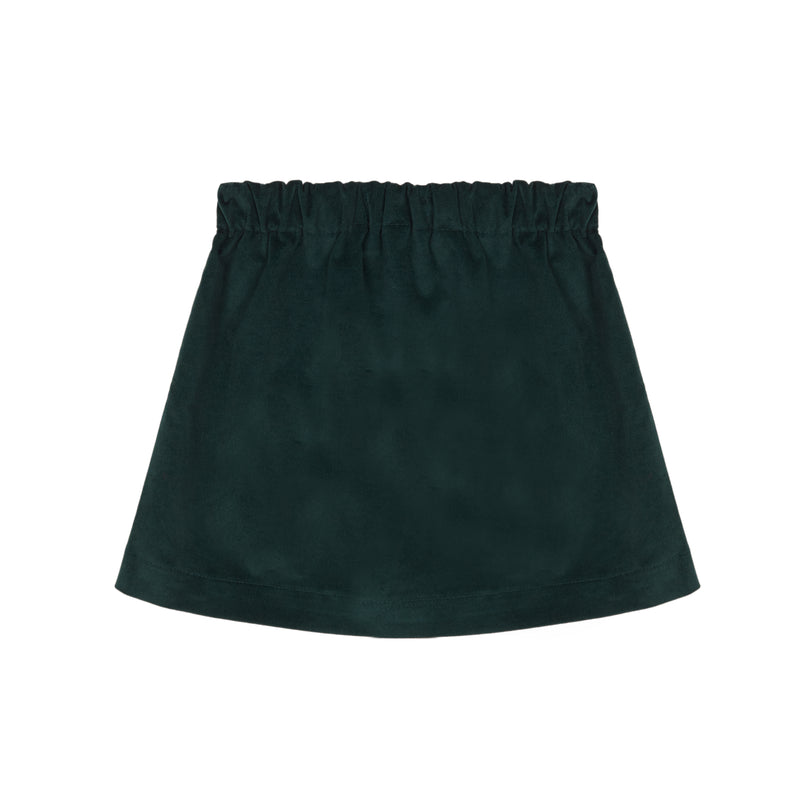 Green Antique Velvet Mini Skirt