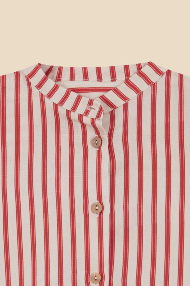 Red stripes polo shirt