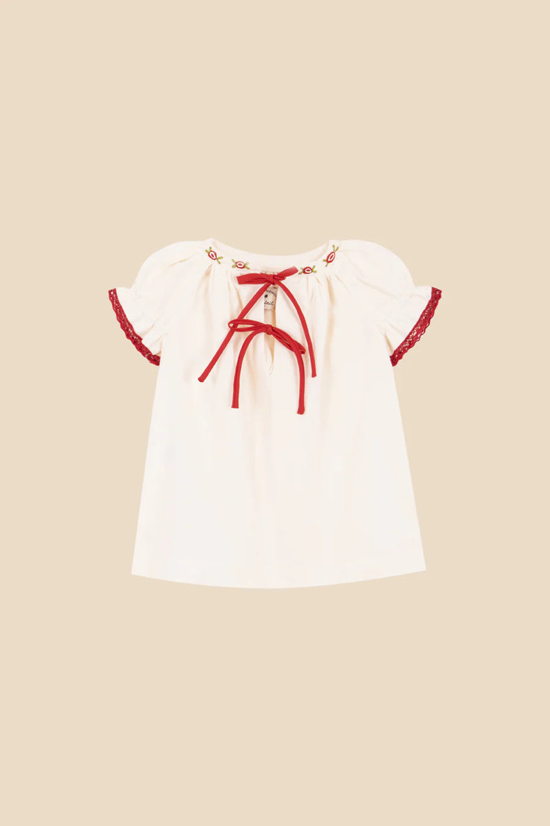 Red Stripes Blouse and Bloomer Set | Red Stripes