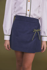 Cobalt Blue Velvet Mini Skirt